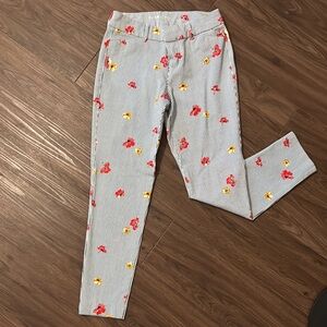 Striped Floral Print Pixie Pants